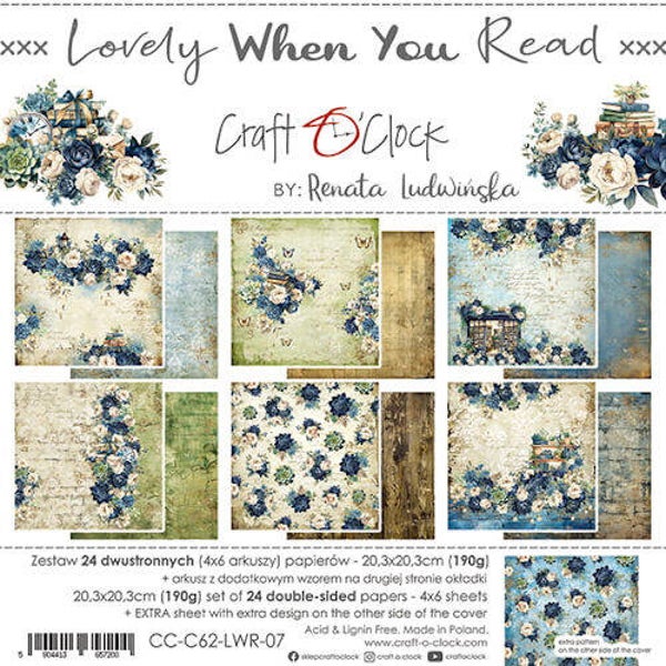 Craft O Clock Papierpakket 20x20 cm Heerlijk als je leest lwr07