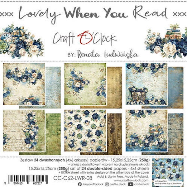 Craft O Clock Papierpakket 15x15 cm Heerlijk als je leest lwr08