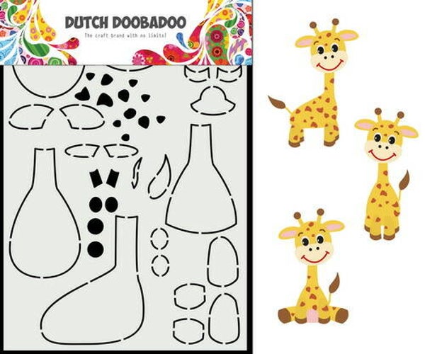 DDBD Card Art Built up Giraffe A5
