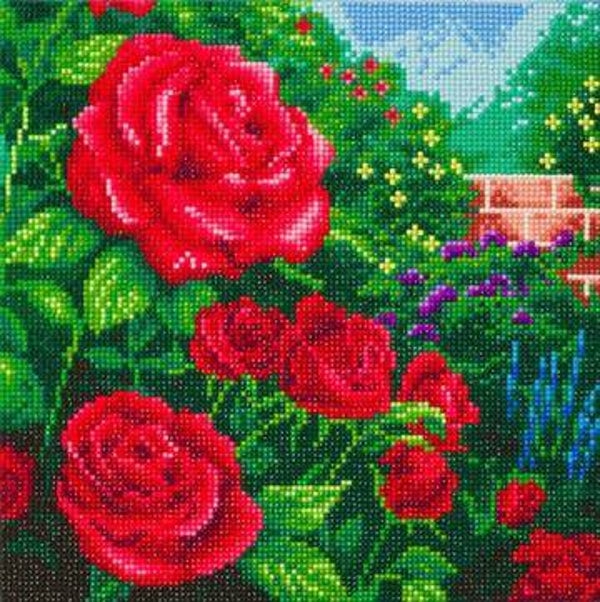 CAK-TK1M: "Perfect Red Rose"" 30x30cm Crystal Art Kit THOMAS KINKADE"