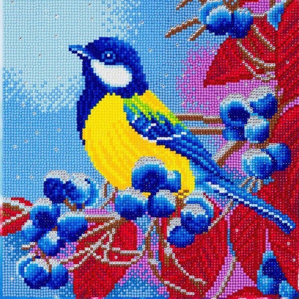 CAK-A109M: CHRISTMAS BIRD, 30X30CM CRYSTAL ART KIT