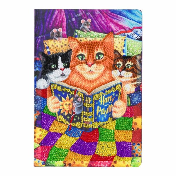 Kitten Bedtime Stories" Crystal Art Notebook Kit, 26 x 18cm