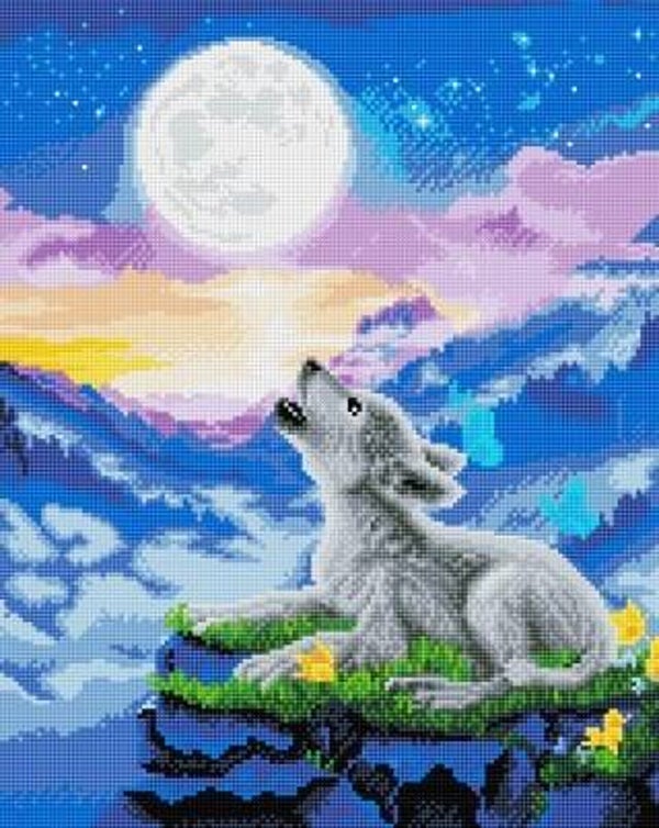 Crystal Art Kit ® Howling Wolf Club (40x50cm/full)