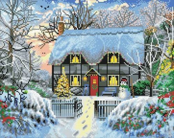 Crystal Art Kit Yuletide Cottage 40x50 cm full square