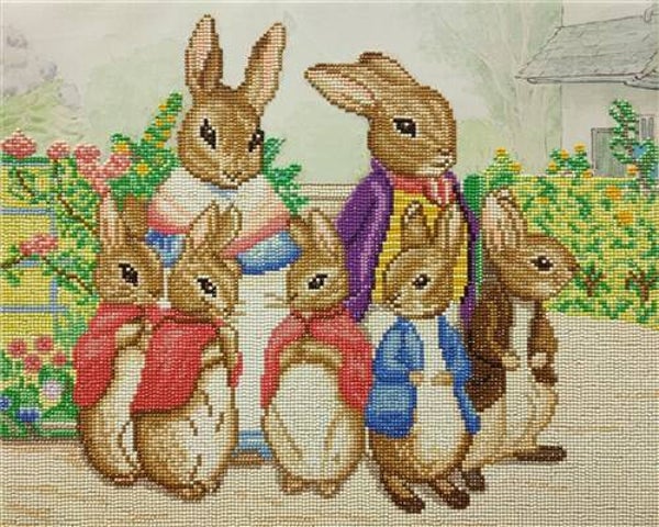 Crystal Art Kit ® Peter Rabbit and Family (40x50cm/full)