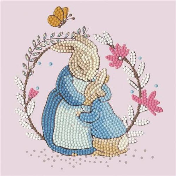 Crystal Card Kit ® Peter Rabbit and Mum 18x18cm (partial) CCK-PRBT05