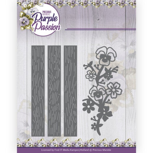 Dies - Precious Marieke - Purple Passion - Fence with Pansies  PM10245