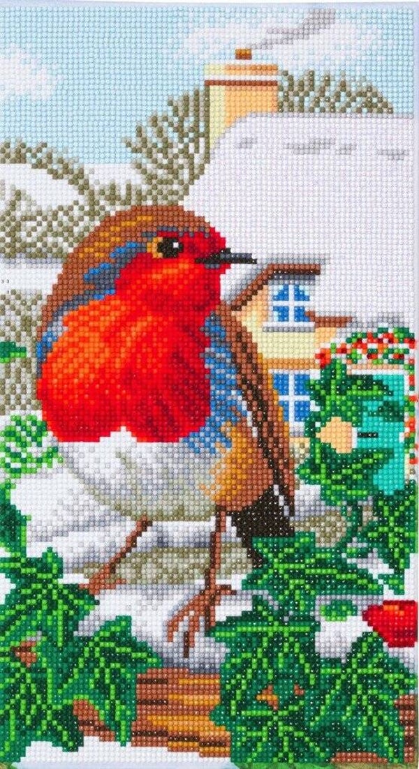 CAK-A114TT: ROBIN FRIENDS PART 2, 40X22CM TRIPTYCH CRYSTAL ART KIT