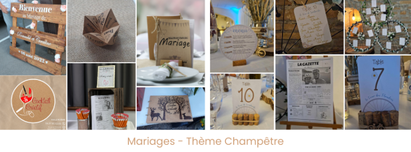 Mariages champêtres | Cocktail Créatif | Faire‑part, papeterie et créations personnalisées | Aube / Haute‑Marne