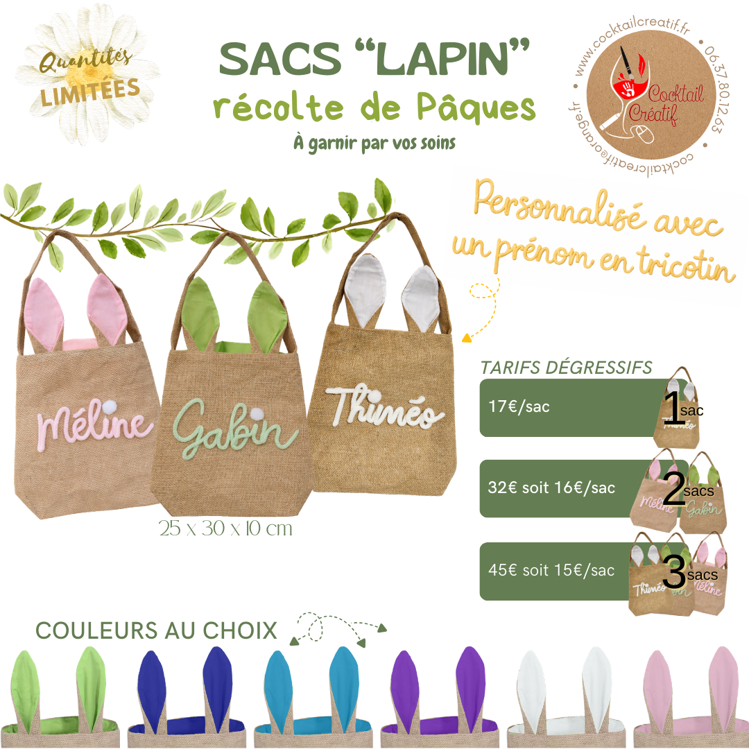 Sacs "Lapin" pour la récolte de Pâques