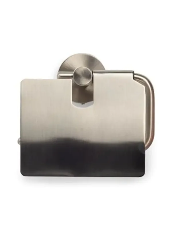 Blue Label Vida toiletrolhouder met klep, geborsteld nikkel