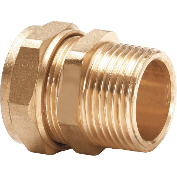 Messing knel puntstuk 15mmx3/8"" buitendraad