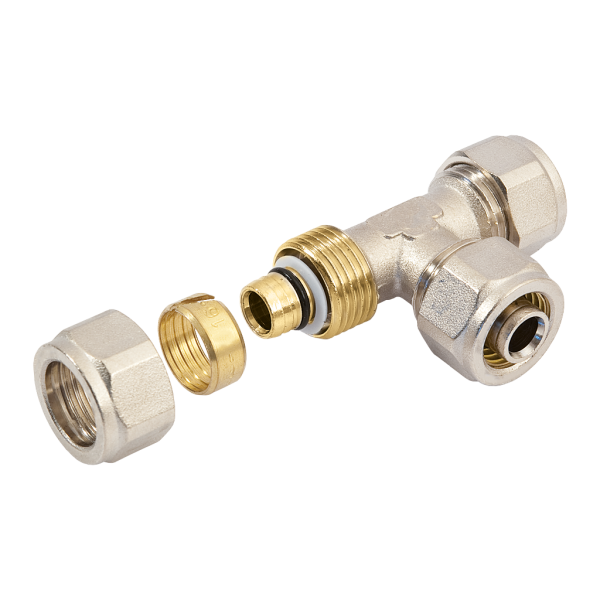 Bonfix - Alu-Knelfitting - T-koppeling - 3 x alu-knel - 32mm x 32mm x 32mm