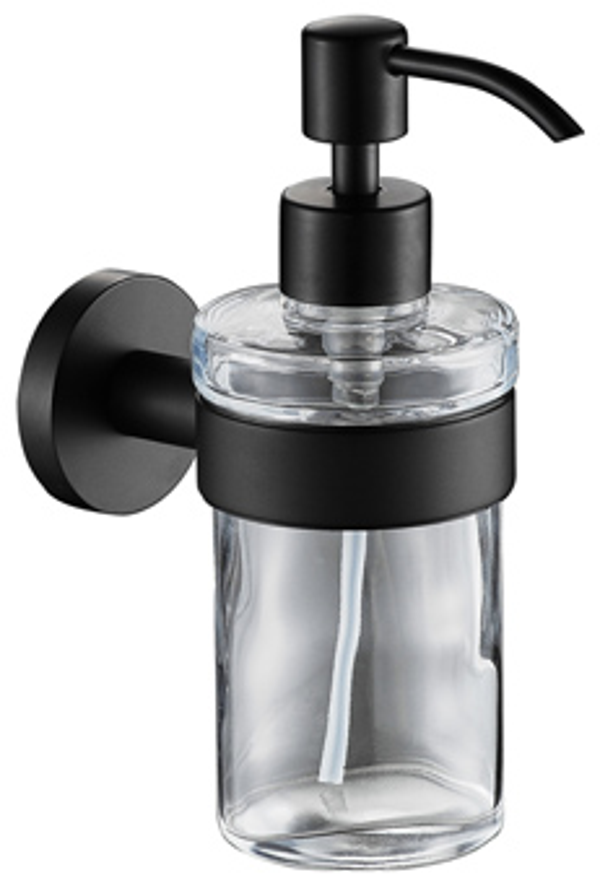 Plieger Vigo zeepdispenser glas   m. houder | mat zwart