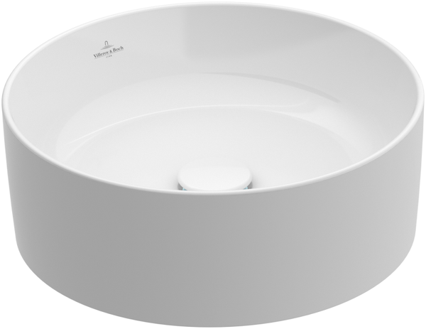 Villeroy & Boch Collaro opzetwastafel rond  Delen Ø40cm | z. overloop z. kraangat | wit