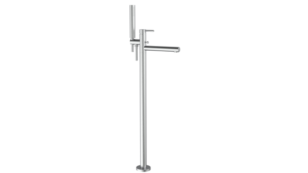 Plieger Napoli vrijstaande badkraan m. omstel m. handdouche   incl. inbouwdeel | geborsteld chroom