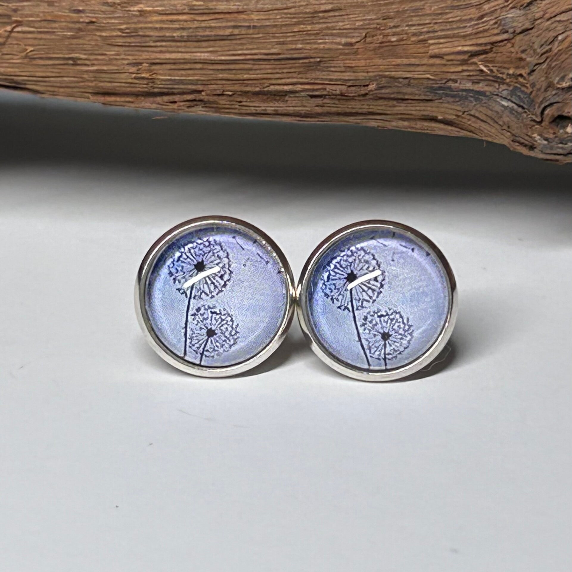 12mm Silber Ohrstecker Pusteblume