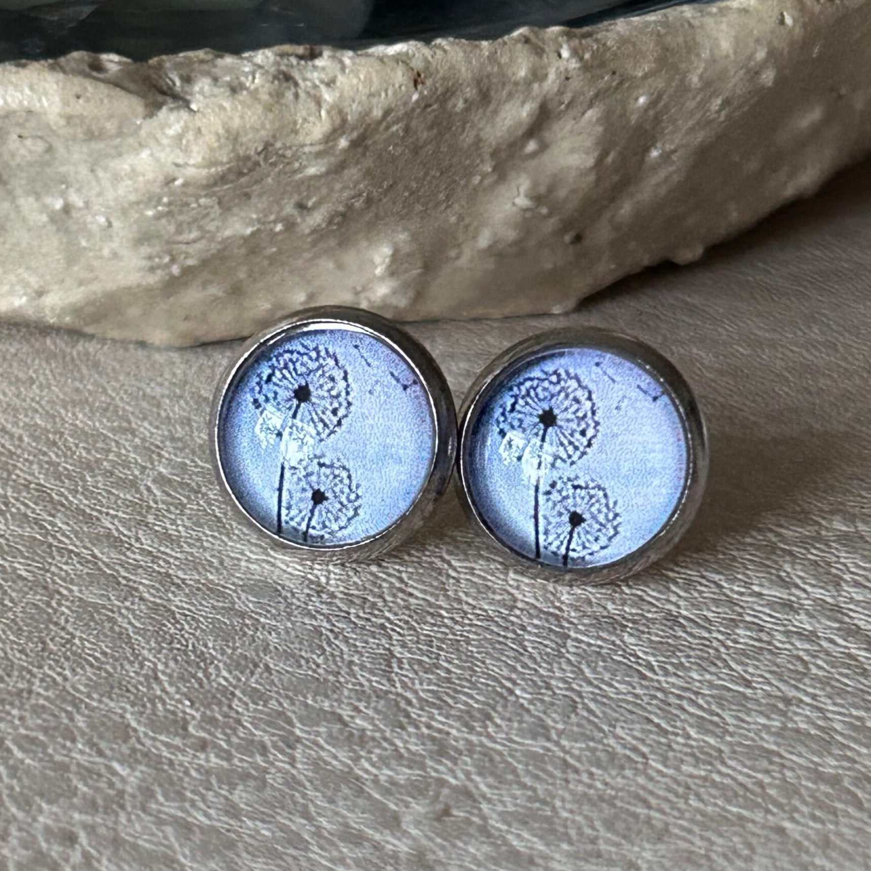 10mm Silber Ohrstecker Pusteblume