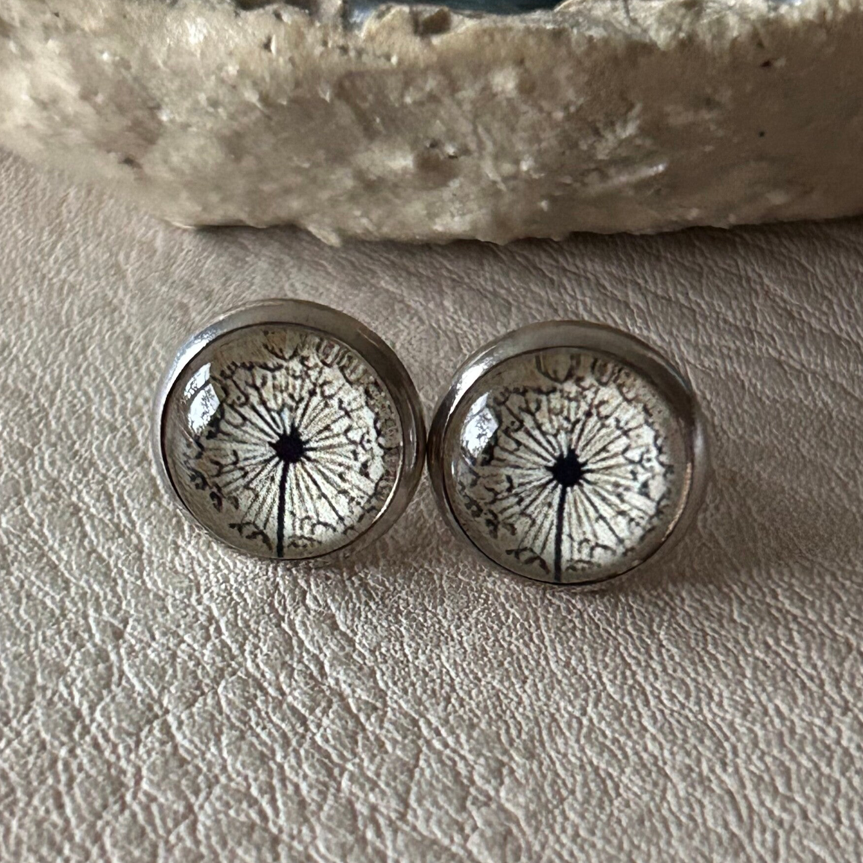 10mm Silber Ohrstecker Pusteblume