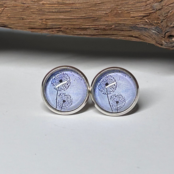 12mm Silber Ohrstecker Pusteblume