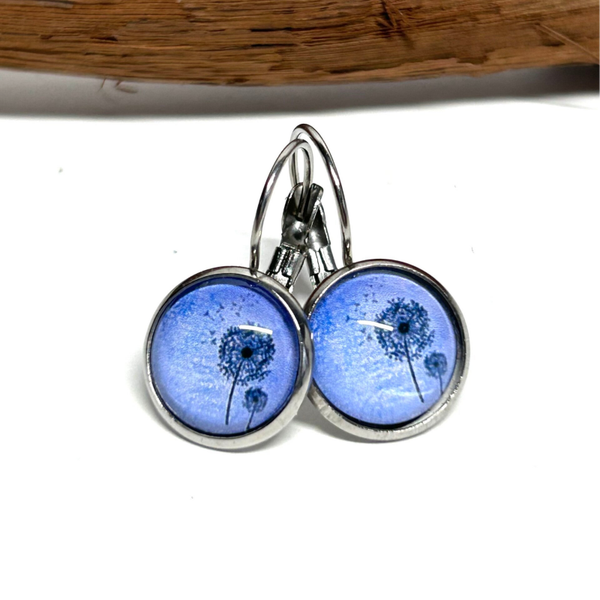 Ohrringe Edelstahl mit 12mm Pusteblume Motiv