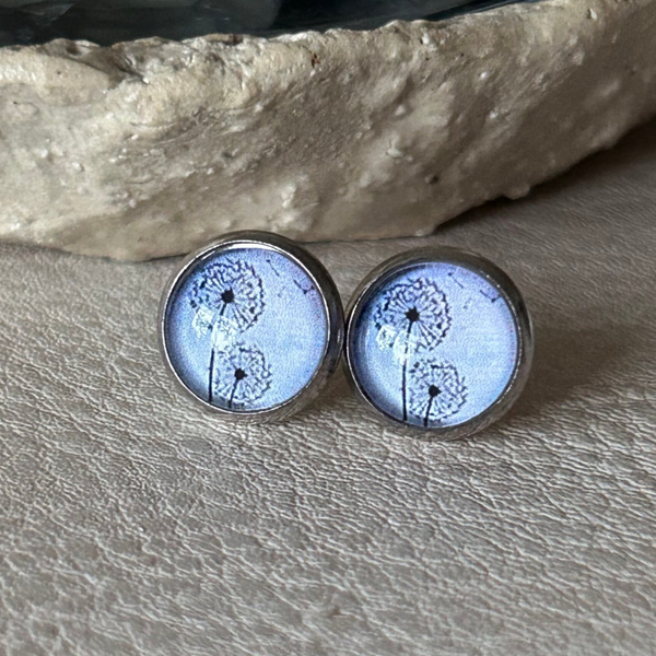 10mm Silber Ohrstecker Pusteblume