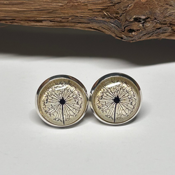 12mm Silber Ohrstecker Pusteblume