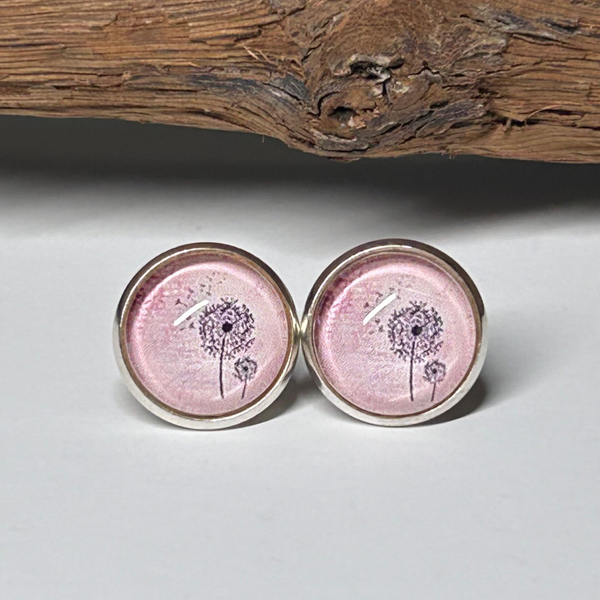 12mm Silber Ohrstecker Pusteblume