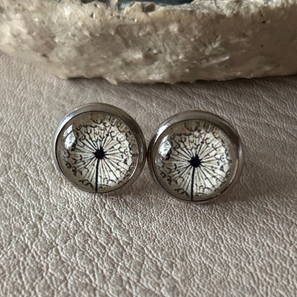 10mm Silber Ohrstecker Pusteblume