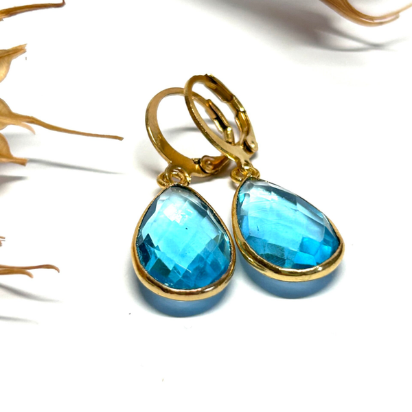 Sky Topas Edelstein Ohrringe Gold