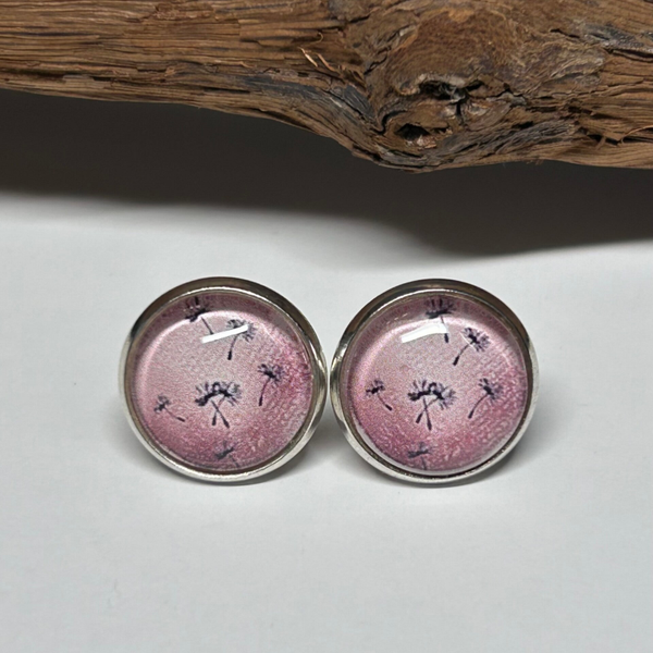 12mm Silber Ohrstecker Pusteblume