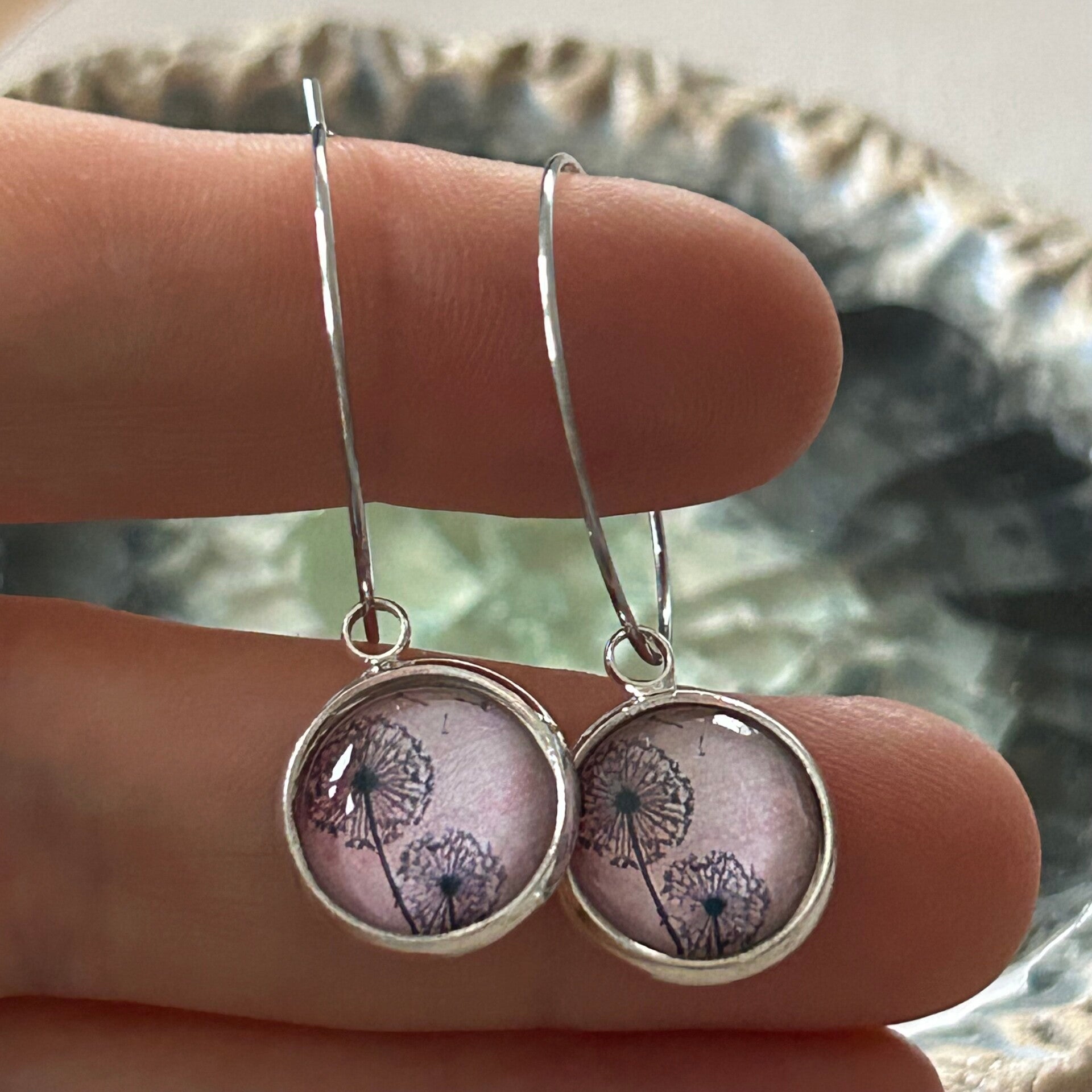 Edelstahl Kreolen Pusteblume