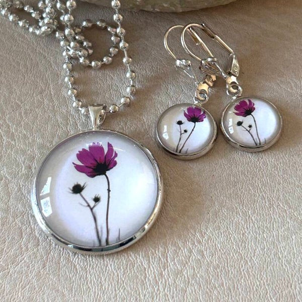 Schmuckset lila Cosmea