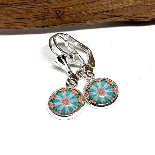 Ohrringe Silber 10mm Mandala Motiv