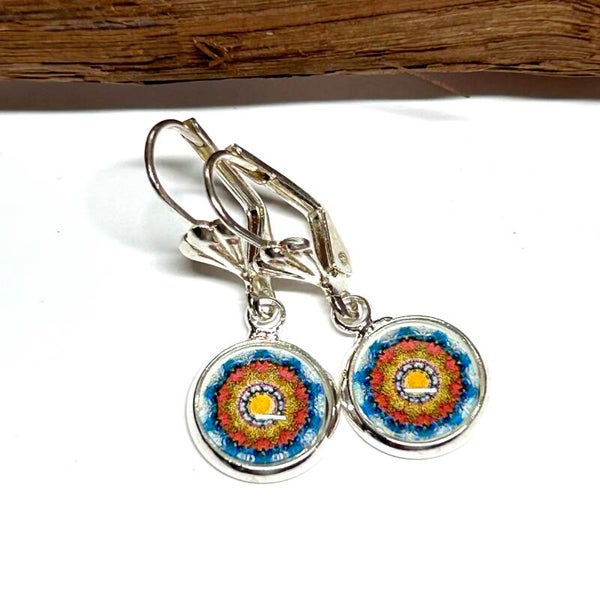 Ohrringe Silber 10mm Mandala Motiv