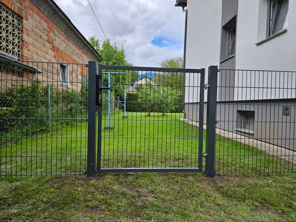 Tür mit Doppelstabmattenfüllung 1000 H x 1000 B Anthrazit