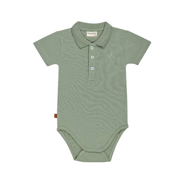 frogs and dogs polo romper lily pad