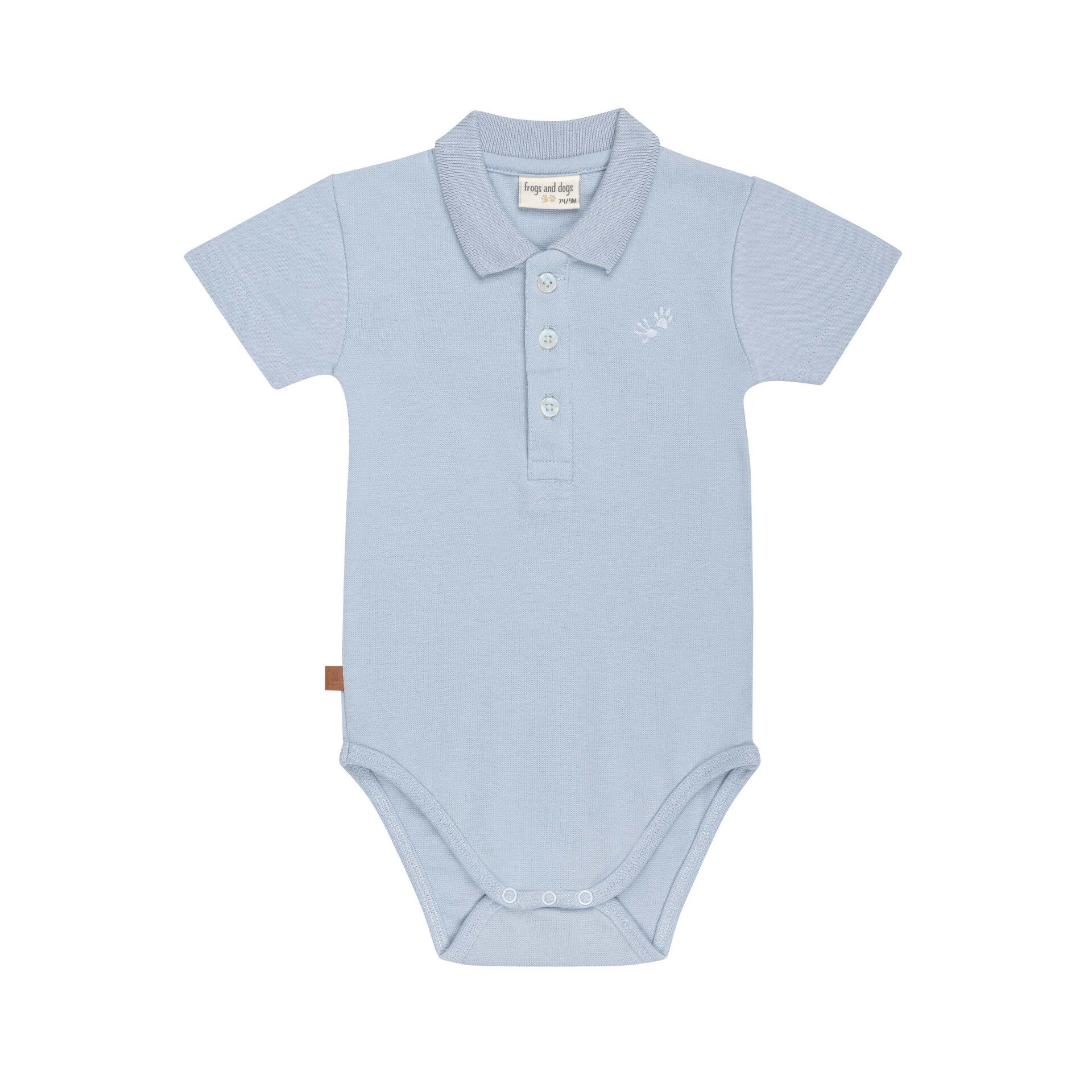 frogs and dogs polo romper kentucky blue
