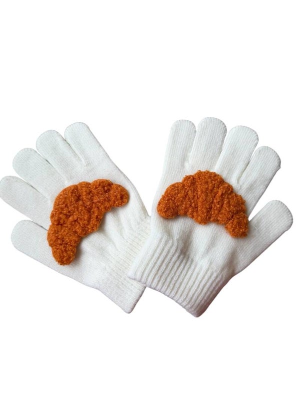 kinder handschoenen croissant wit