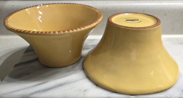 Target HOME Deep Soup Cereal Bowl Yellow 7" Italy Pie Crust Edges Hand Made