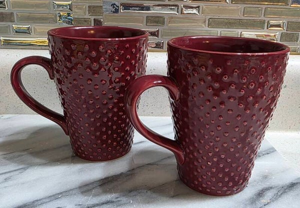 HuesNBrews Burgundy Mug Set Of 2