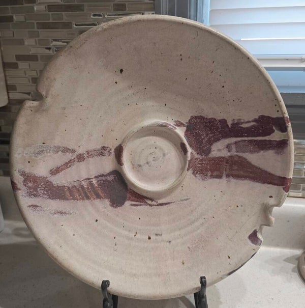 Hand-Thrown MCM 14" Studio Art Glazed Stoneware Pottery Platter