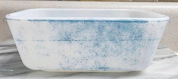 Vintage Pyrex 502-B Medium "Fridgies" Horizon Blue Refrigerator Dish