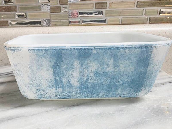 Vintage Pyrex 502-B Medium "Fridgies" Horizon Blue Refrigerator Dish