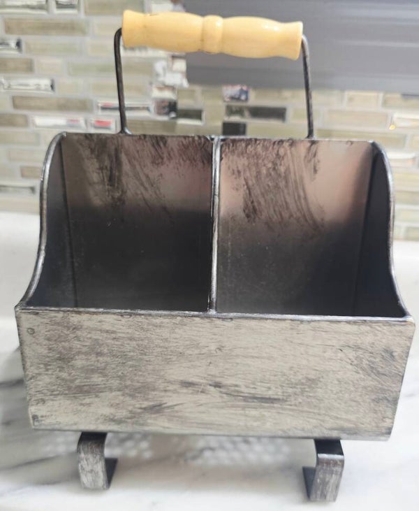Farmhouse-Style Galvanized Metal Storage Caddy
