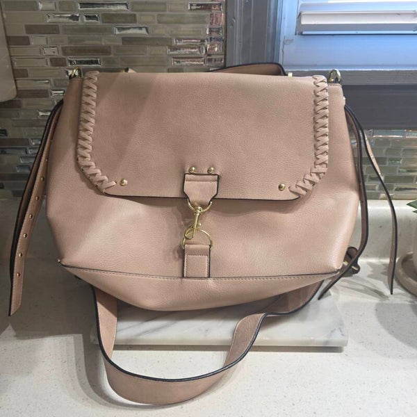 Steve Madden Blush Pink Whipstitch Shoulder Satchel Bag With Lobster Clasp