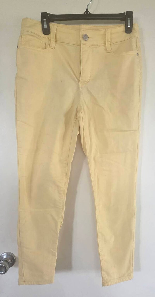 St. John's Bay Women’s Secretly Slender Skinny Jeans Sunshine Yellow Size 8