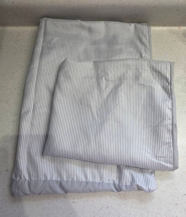 Bungalow Studio Bedding 100% Polyester Striped Gray/White Full Pillowcases-2