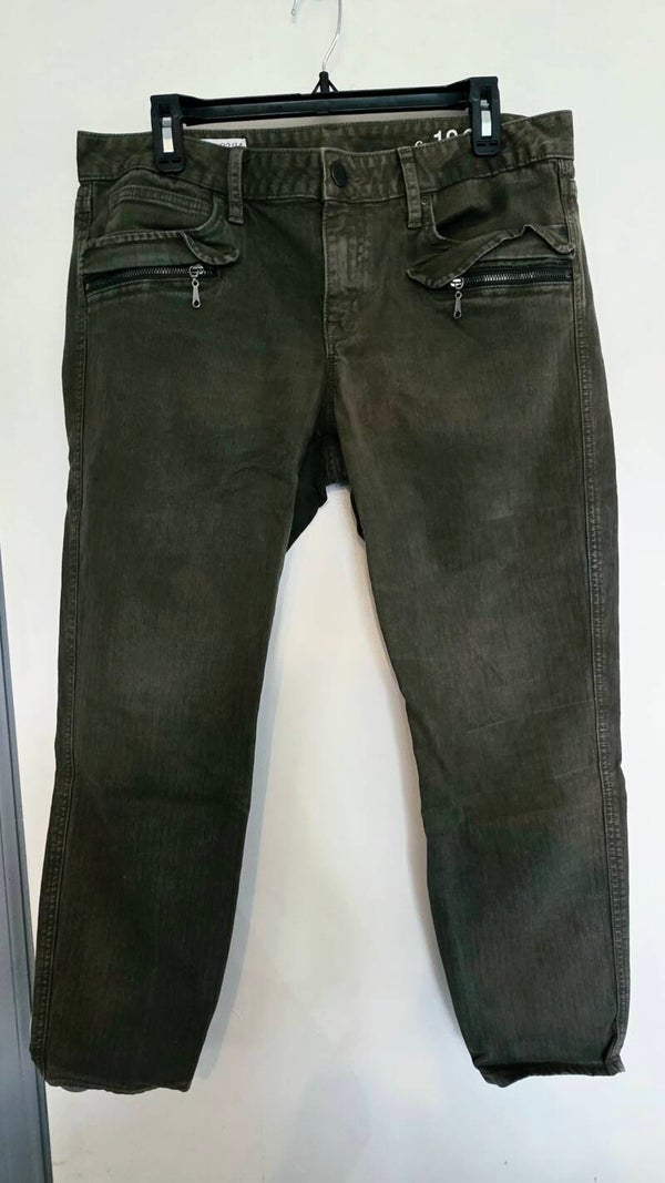 Women's Gap 1969 Premium Army Green Washed Always Skinny Jeans Size 14