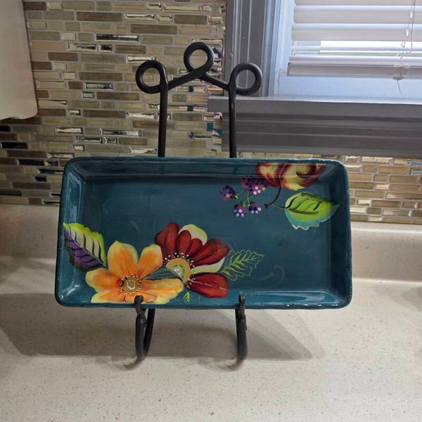 Retired Blossom Collection by Tracy Porter Hand-Painted Rectangular Serving Tray